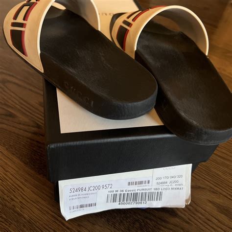 gucci rubber pursuit g slides|gucci slides women size 36.